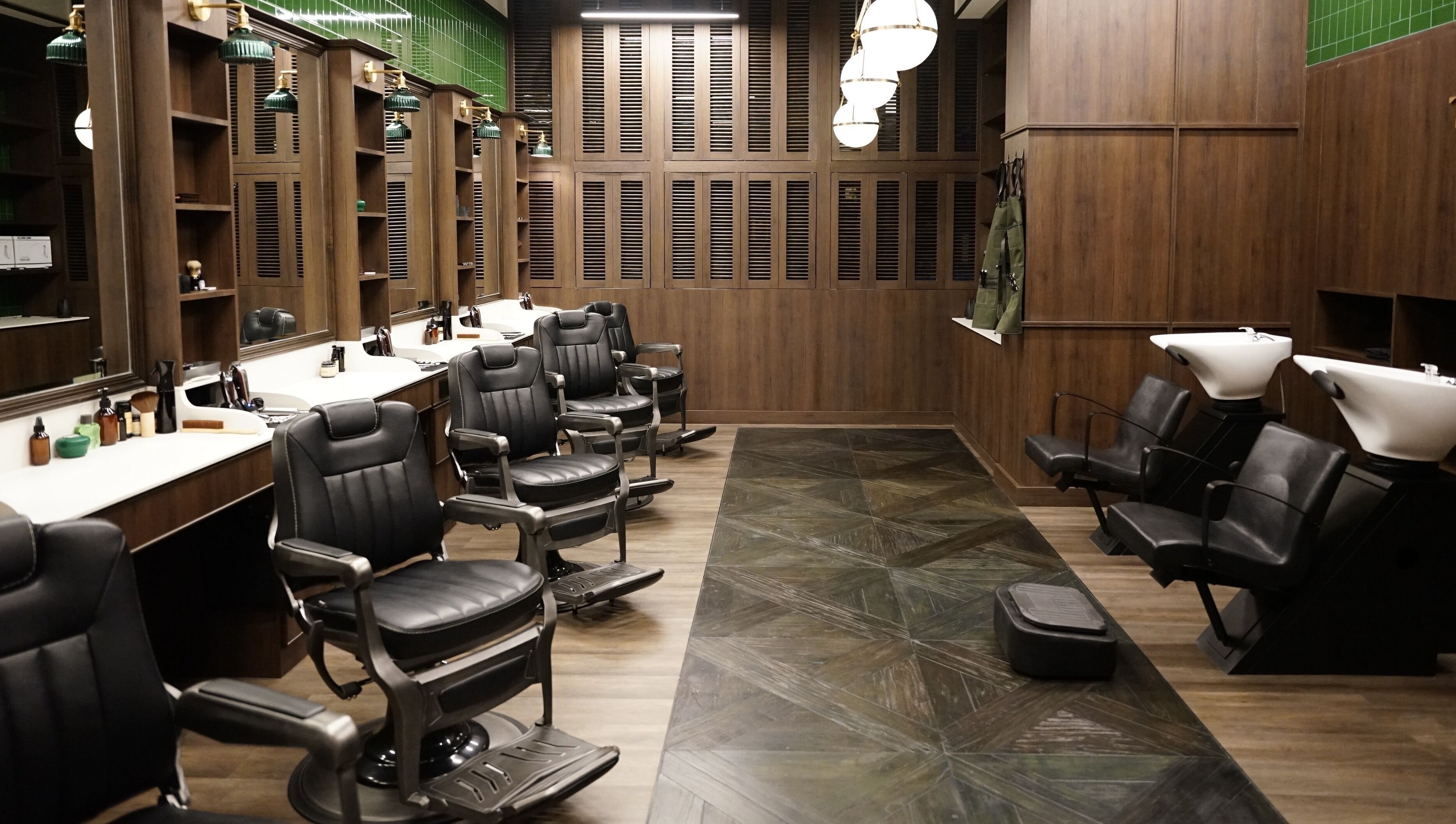 Luxury barber chairs and sleek design at The Barber Bar, Daerah Khusus Ibukota Jakarta, Daerah Khusus Ibukota Jakarta, ID.