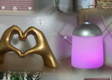 Golden heart sculpture and diffuser at Remedi Permanent Makeup Corydon, Corydon, Indiana, US.