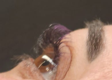 Close-up of permanent makeup eye at Remedi Permanent Makeup Corydon, Corydon, Indiana, US.