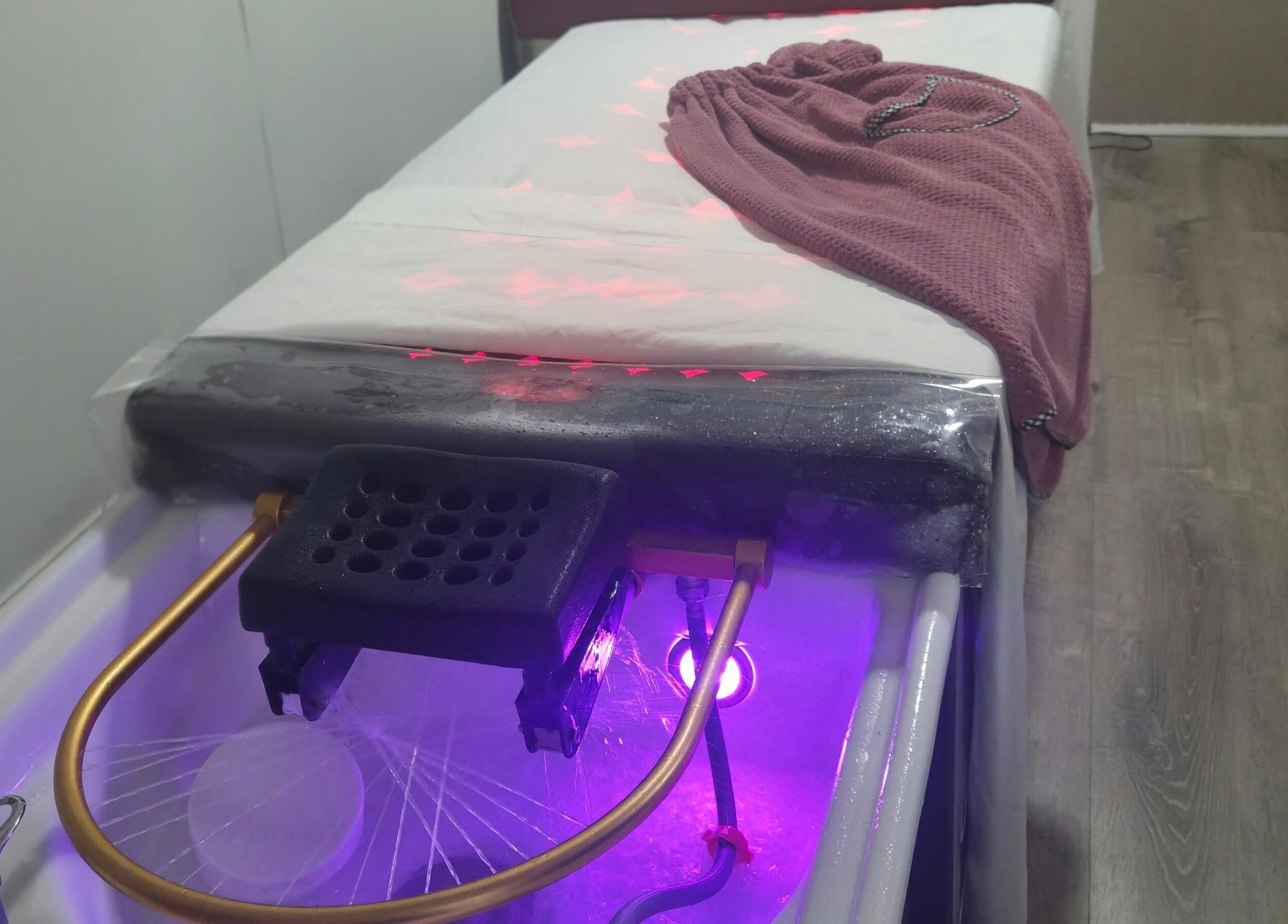 Spa bed setup at Remedi Permanent Makeup Corydon, showcasing modern amenities in Corydon, Indiana, US.