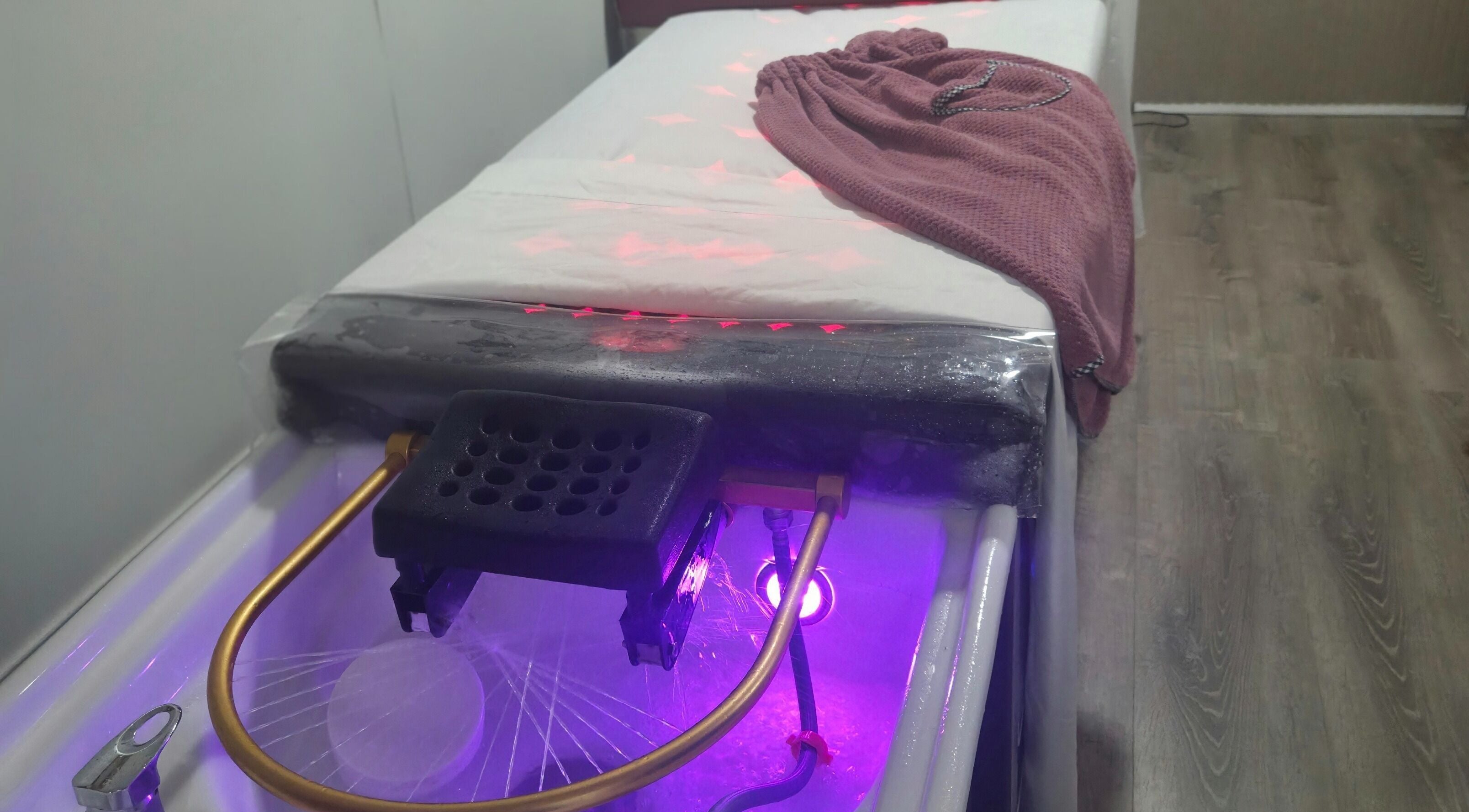Spa bed setup at Remedi Permanent Makeup Corydon, showcasing modern amenities in Corydon, Indiana, US.