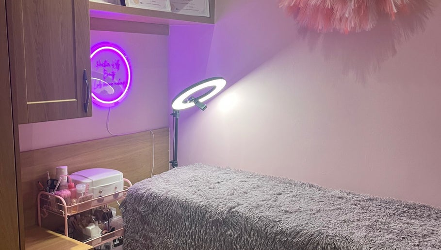 Heather Kelly Beauty cozy treatment room with neon light in Dublin 13, County Dublin, IE.