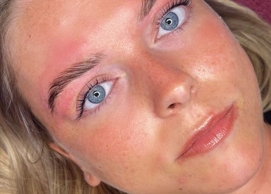 Close-up of a woman's perfectly groomed brows at Heather Kelly Beauty, Dublin 13, County Dublin, IE.
