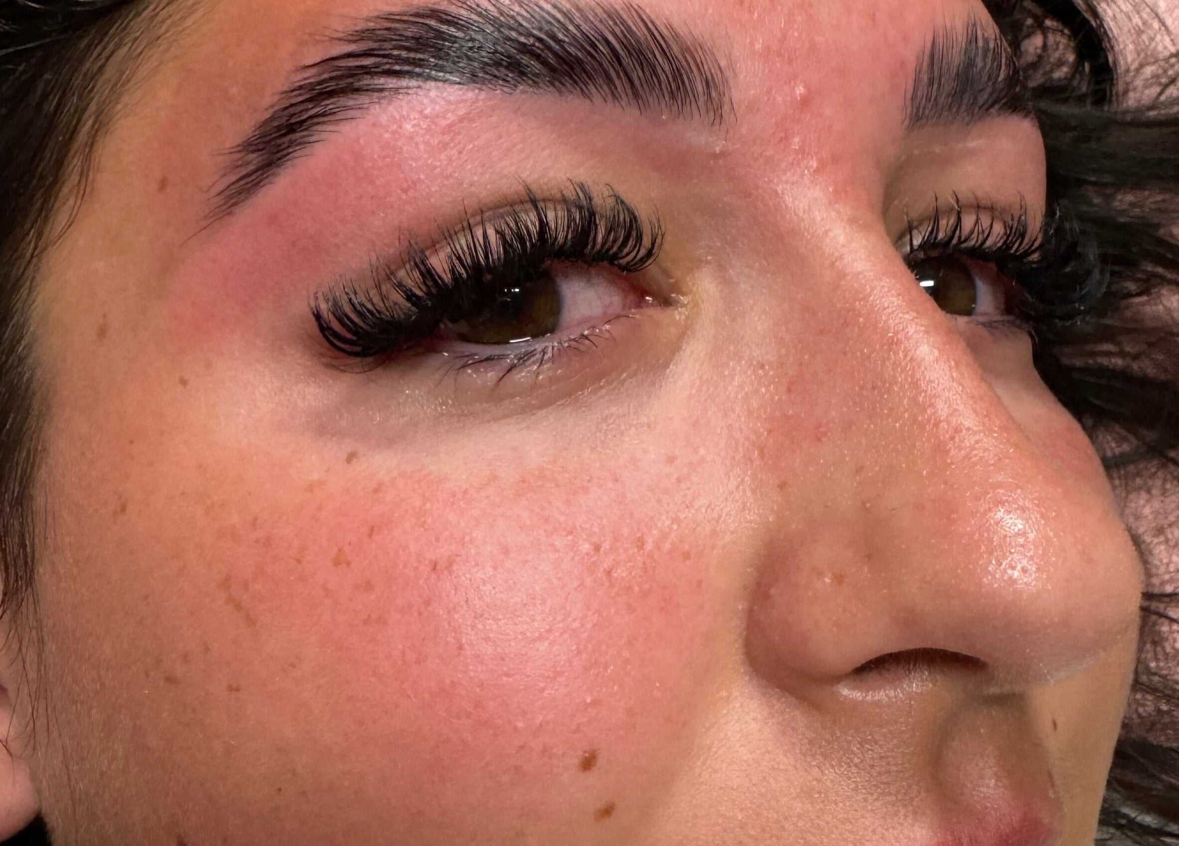 Close-up of eyelash extensions from Beauty With Katie in Rosyth, Scotland, GB.