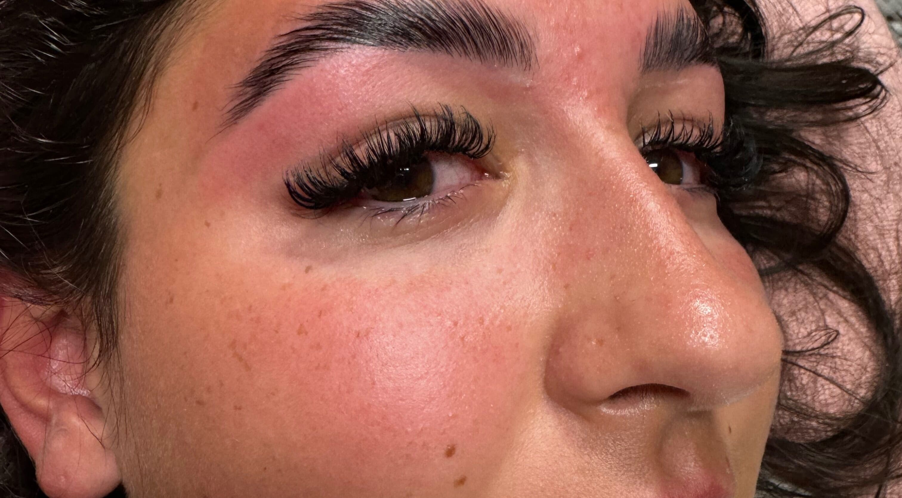 Close-up of eyelash extensions from Beauty With Katie in Rosyth, Scotland, GB.