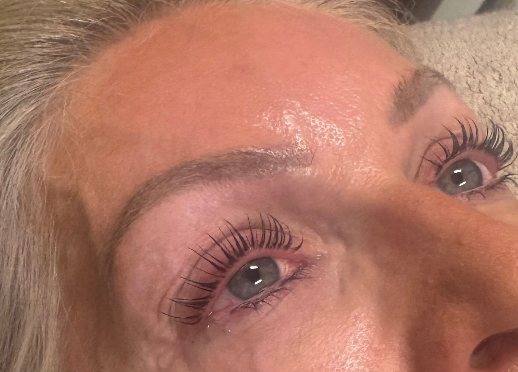 Close-up of elegant eyelash extensions at Beauty With Katie, Rosyth, Scotland, GB.