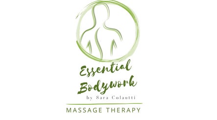Logo of Essential Bodywork by Sara Colautti, featuring a stylized figure in green, Swansea, Wales, GB.