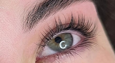 Close-up of lush eyelashes at Tetyana's Beauty, Colchester, England, GB.