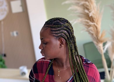 Stylish braids at Aurora Beauty Bay in Accra, Greater Accra Region, GH. Experience contemporary salon services.