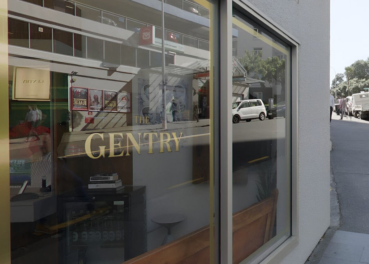 Street view of The Gentry - Shortland Street, Auckland, showcasing its elegant facade.