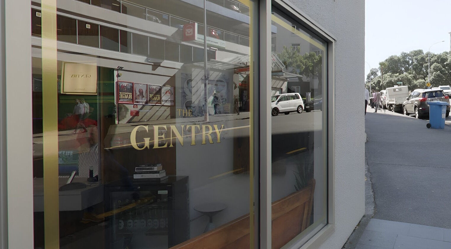 Street view of The Gentry - Shortland Street, Auckland, showcasing its elegant facade.