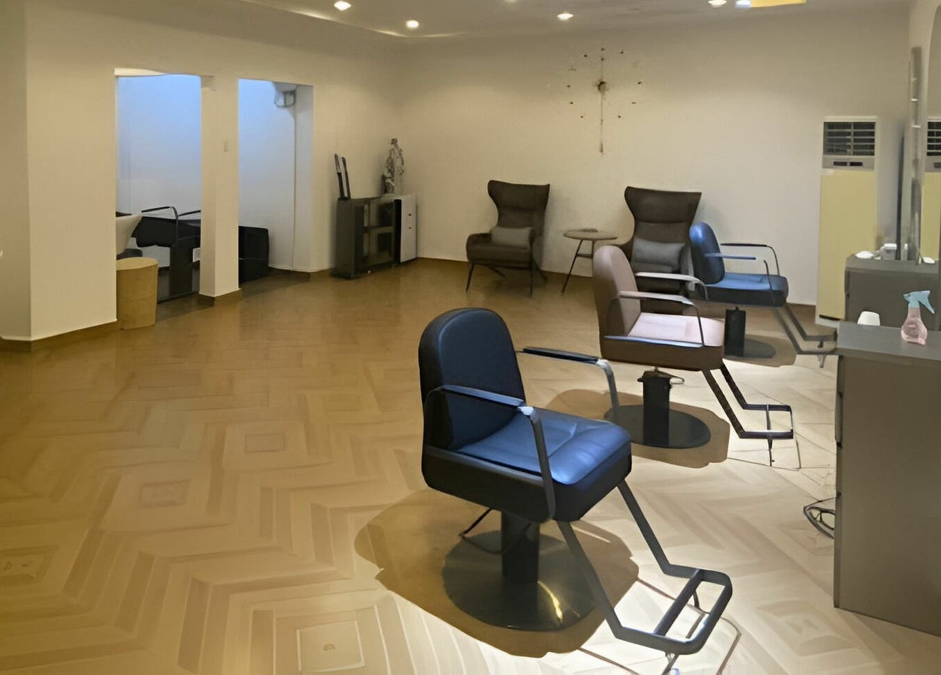 Stylish salon chairs at Safi’s Spa, Abuja, Federal Capital Territory, NG, ready for beauty treatments.