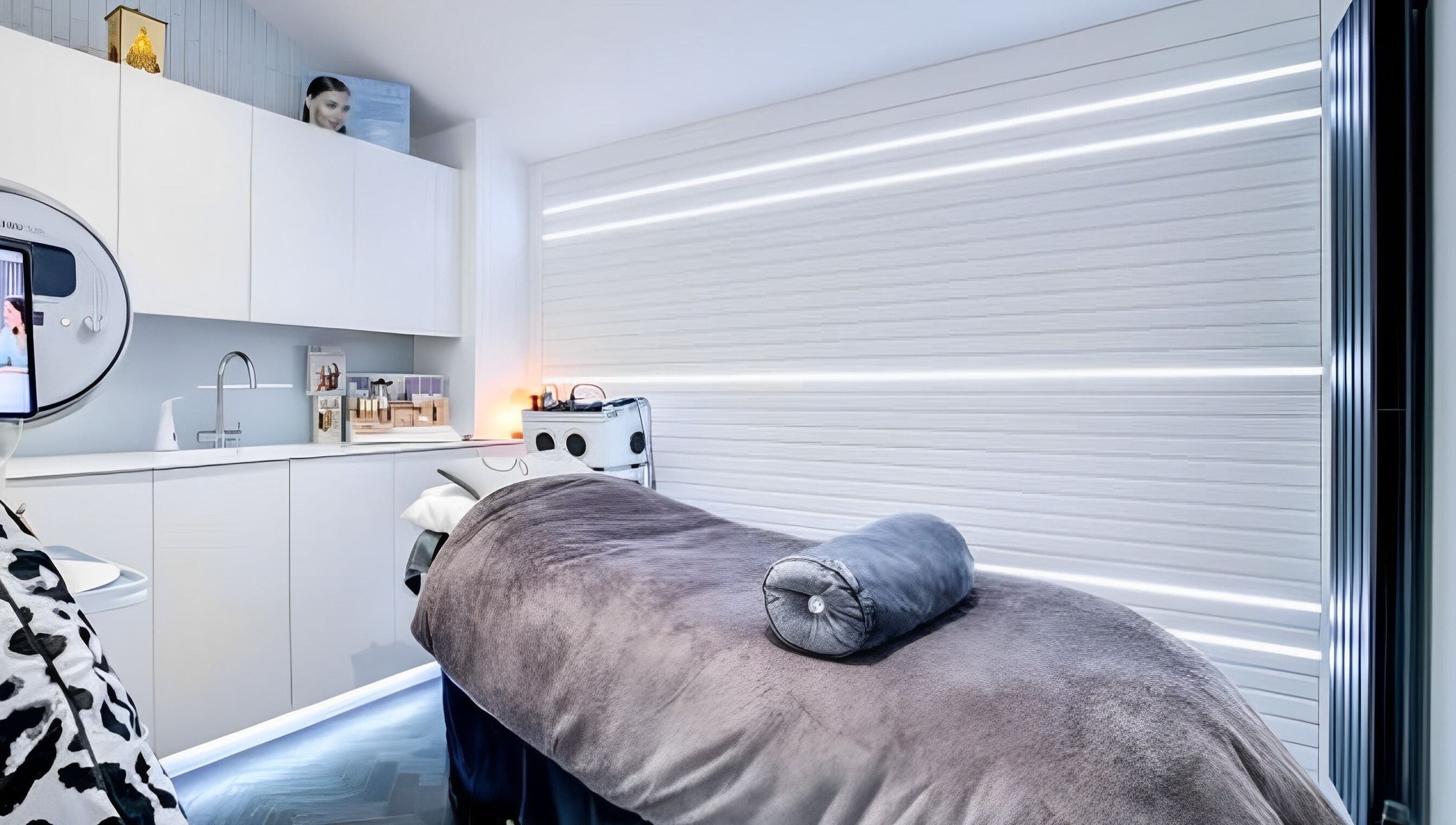 Luxurious treatment room at Beauty Within Durham, featuring plush bed, soothing lights, Durham, England, GB.