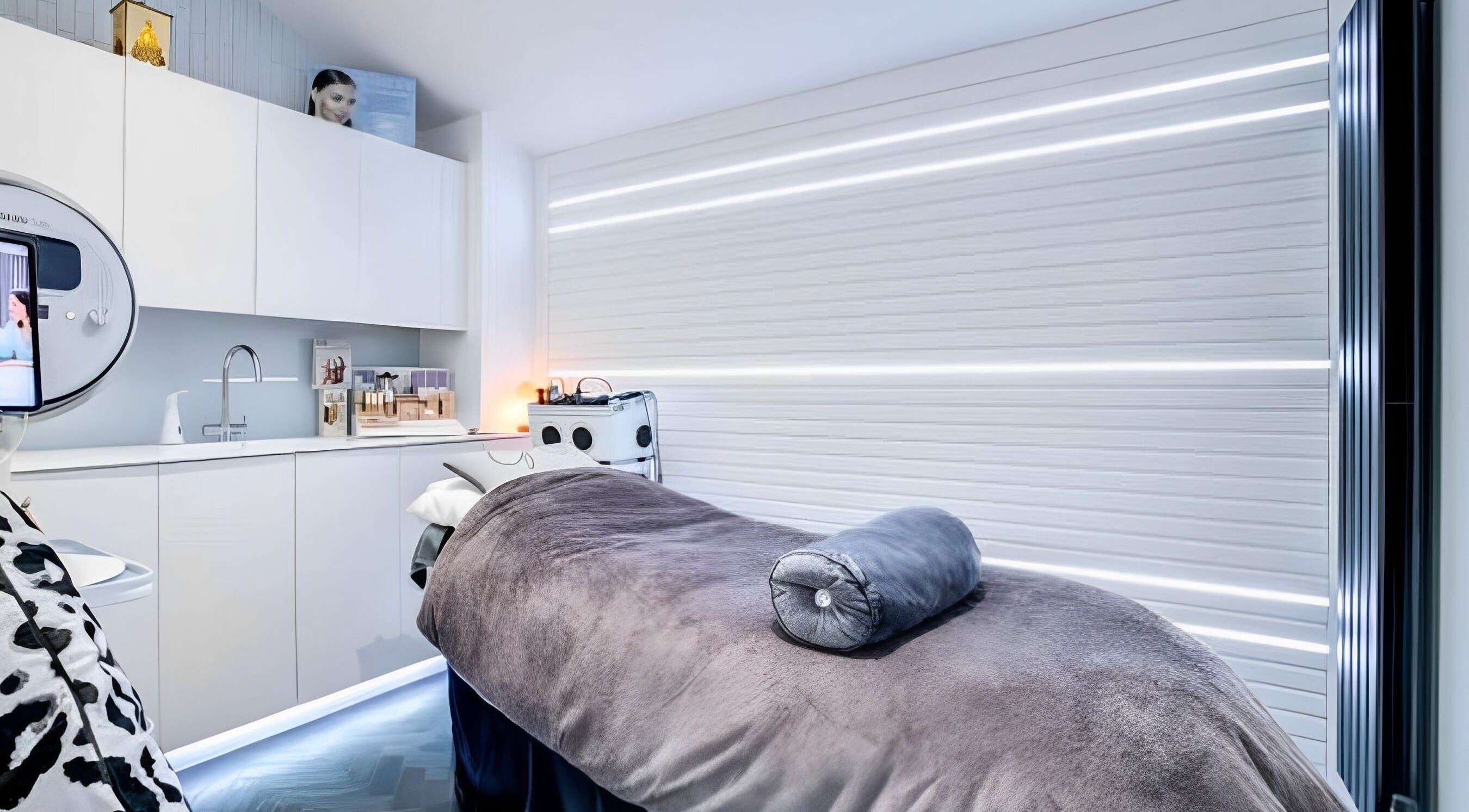 Luxurious treatment room at Beauty Within Durham, featuring plush bed, soothing lights, Durham, England, GB.
