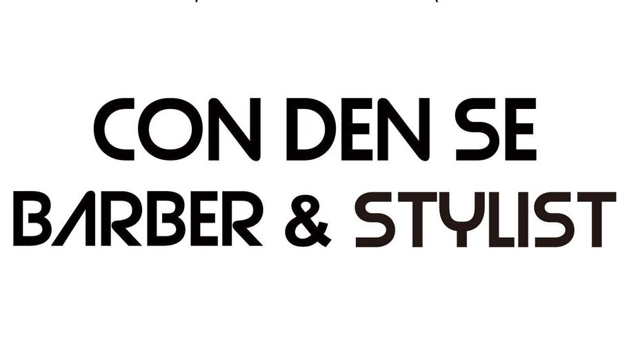 Logo for Con Den Se Barber & Stylist in Hong Kong 香港, HK with bold typography.