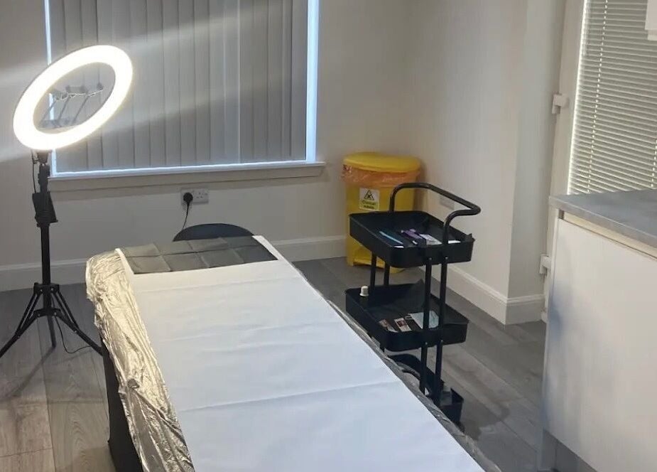 Treatment room at KB Brows and Beauty in Dunbar, Scotland, GB, featuring a cozy setup for comfortable beauty treatments.