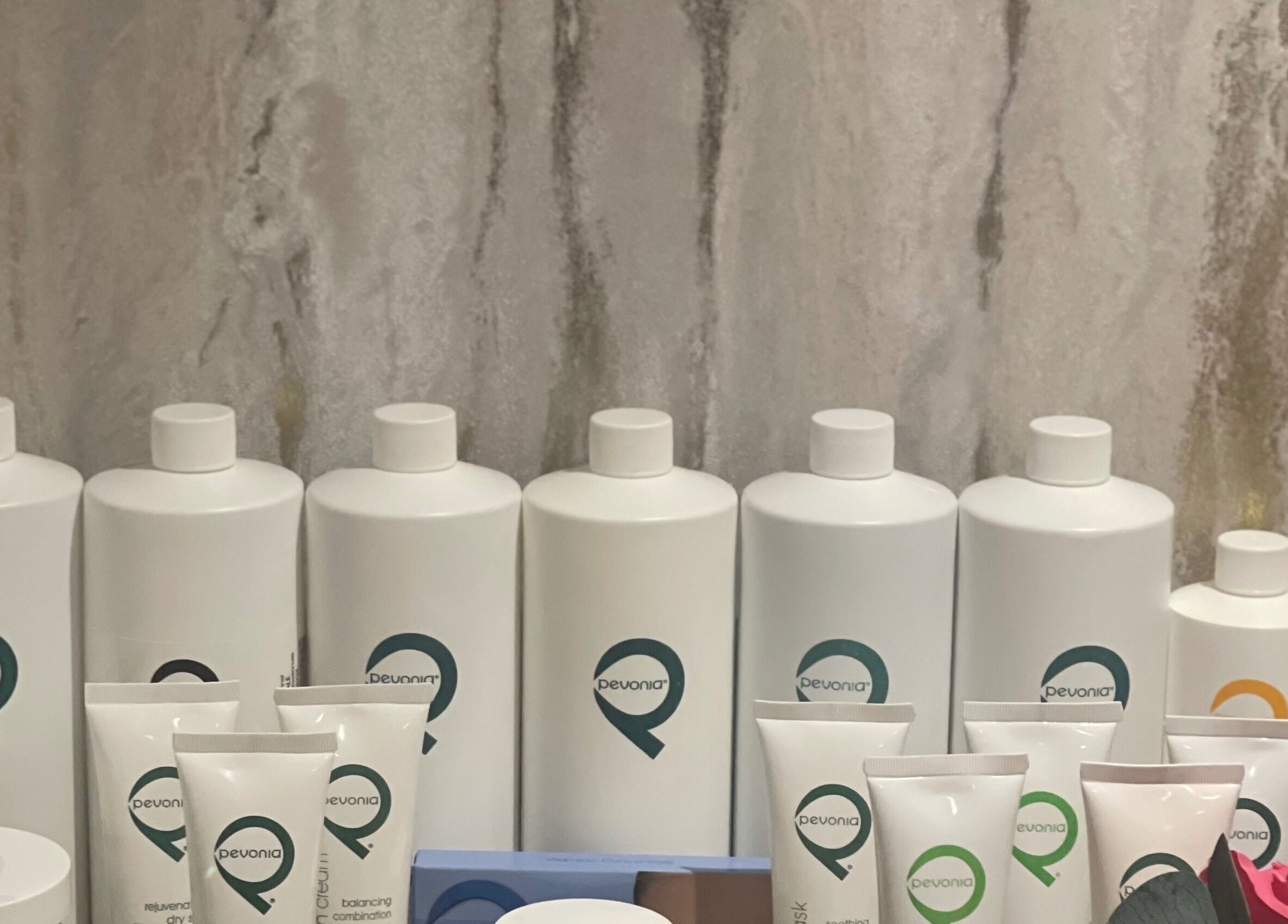 Luxurious product display at Green Ivy Skin And Spa, Barton Seagrave, England, GB.