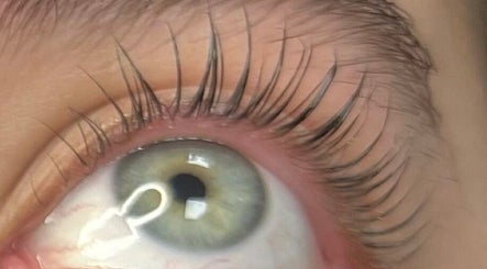 Close-up of styled eyelashes at Beauty by Jen, Liverpool, England, GB.