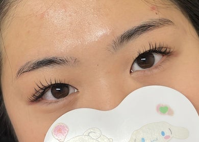Close-up of a client's eyes with enhancing lashes at BeautybyFran, Dublin, County Dublin, IE.