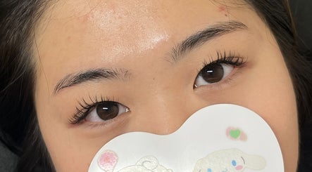 Close-up of a client's eyes with enhancing lashes at BeautybyFran, Dublin, County Dublin, IE.