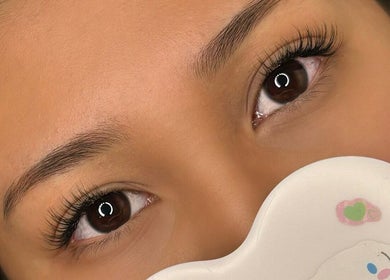 Close-up of elegant eyelash extensions at BeautybyFran, Dublin, County Dublin, IE, showcasing expert application.