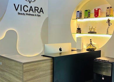 Reception desk at Vicara Spa & Wellness, Abuja, Federal Capital Territory, NG showcasing serene decor.