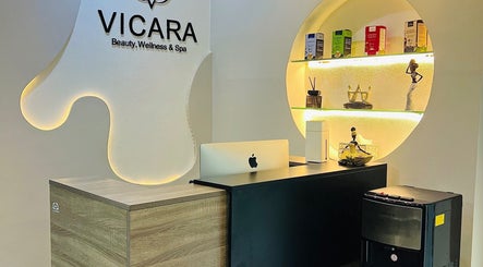 Reception desk at Vicara Spa & Wellness, Abuja, Federal Capital Territory, NG showcasing serene decor.