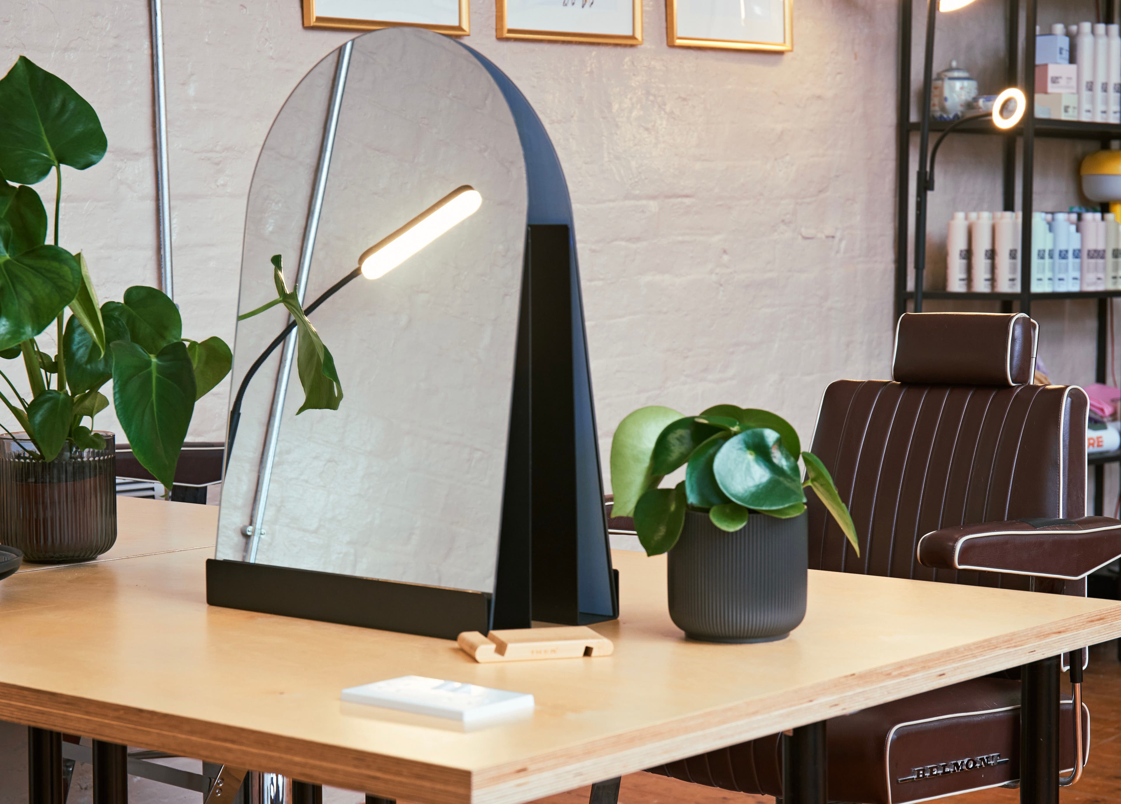 Elegant salon chair and mirror setup at Simone * This Is Who We Are Collective, Leeds, England, GB.