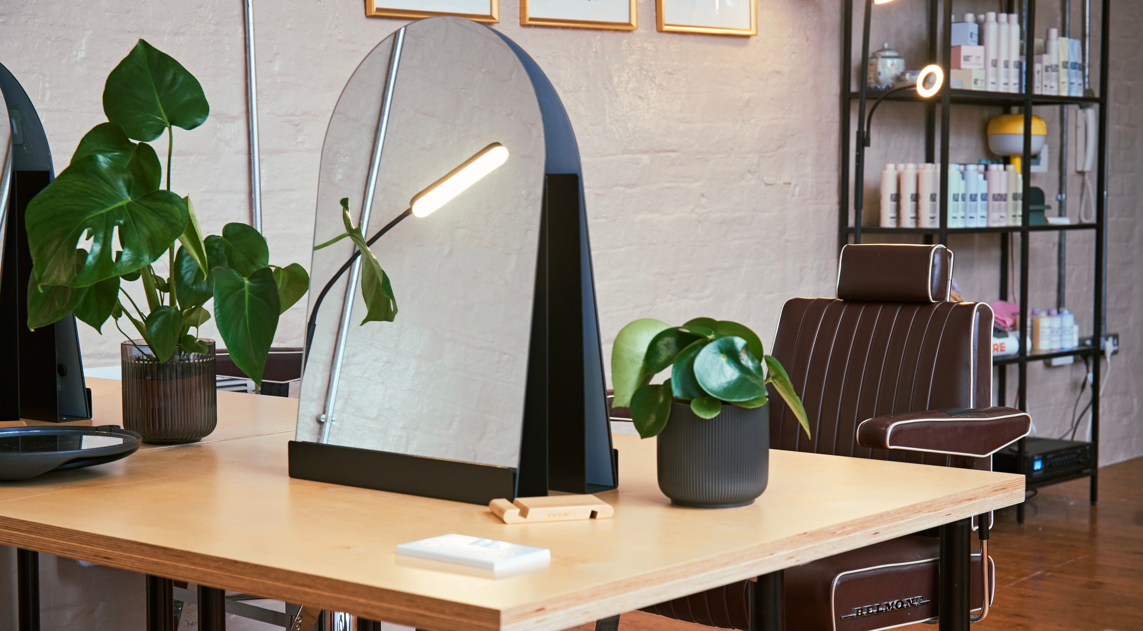 Elegant salon chair and mirror setup at Simone * This Is Who We Are Collective, Leeds, England, GB.