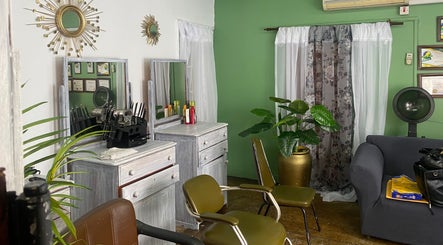 Elegant salon interior at Stylin' Chic by Auldine's, Kingstown, St. George, VC with modern decor.