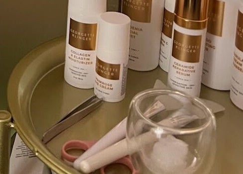 Rosa Damascena Hong Kong skincare products on a shelf, Hong Kong Island, Hong Kong Island, HK.