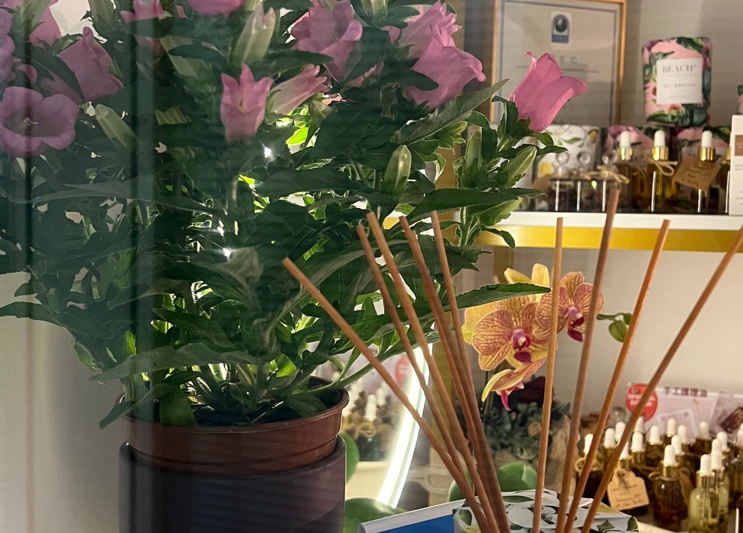 Floral scents and decor at Rosa Damascena Hong Kong, Hong Kong Island, HK enhance relaxation.