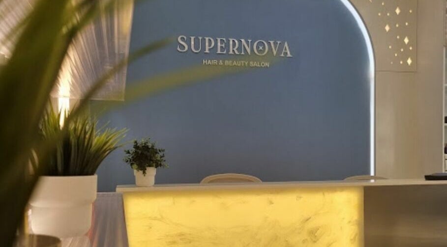 Elegant reception area at Supernova Salon Murooj, Riyadh, Riyadh Province, SA with stylish decor.