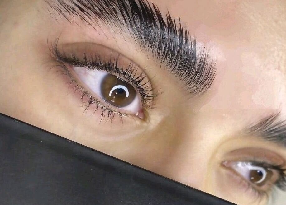 Close-up of styled brown eyes at Supernova Salon Olaya, Riyadh, Riyadh Province, SA.