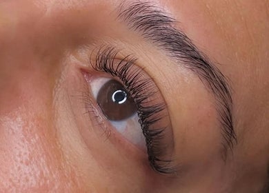 Close-up of an elegant eyelash lift at Lashubyjade in Cape Town, Western Cape, ZA.