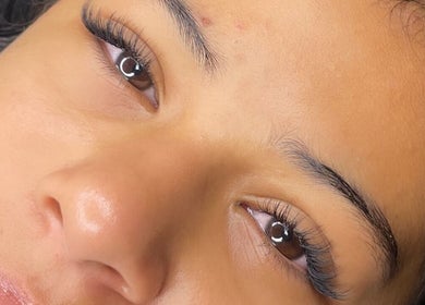 Close-up of eyelash extensions at Lashubyjade in Cape Town, Western Cape, ZA.