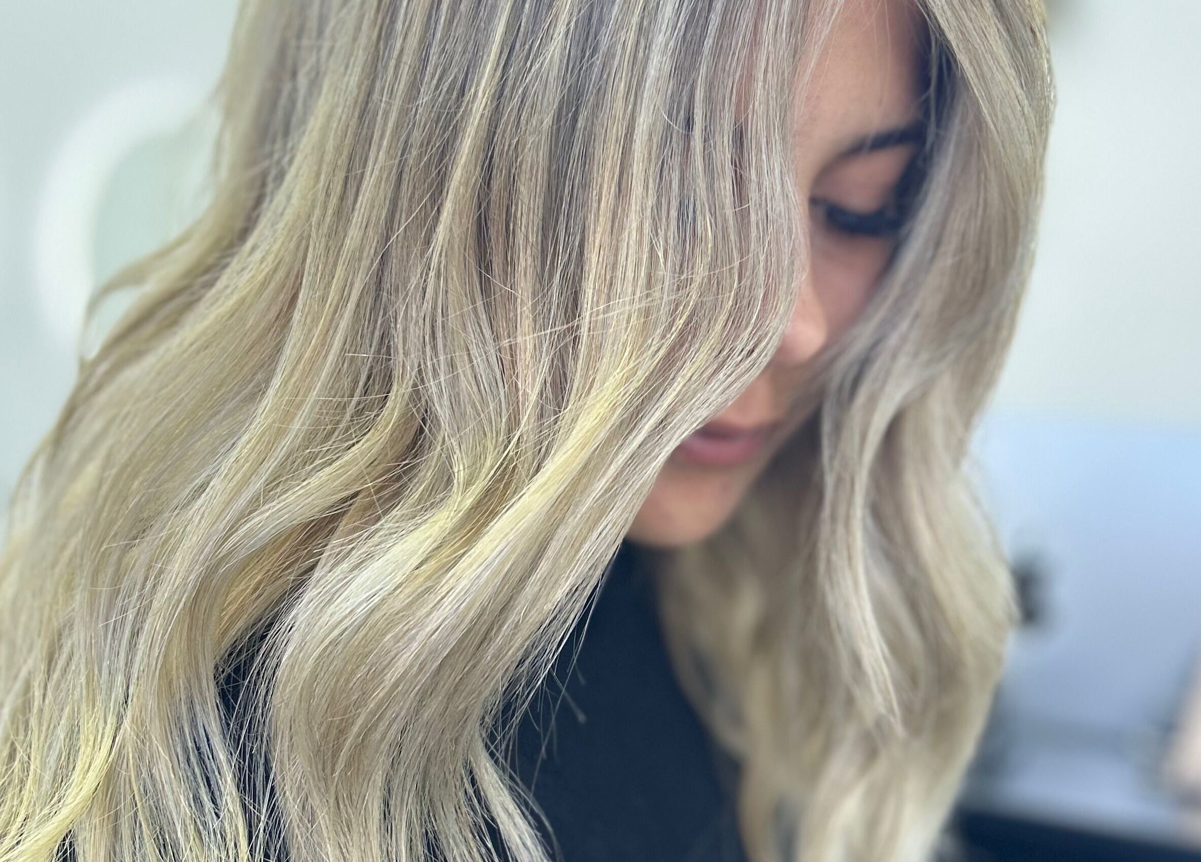 Elegant silver-blonde hair styling at Blond by Jade, Willaston, South Australia, AU.