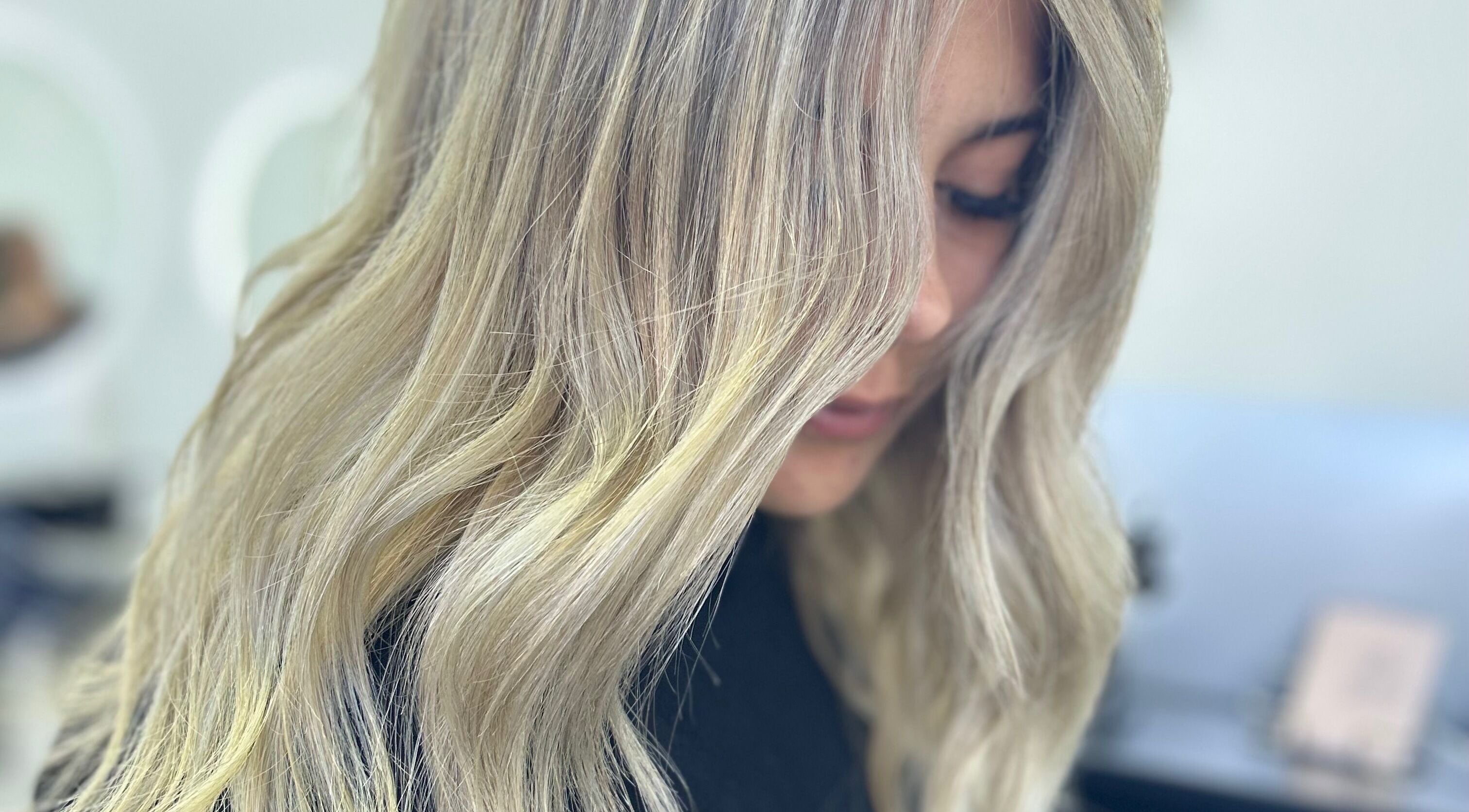 Elegant silver-blonde hair styling at Blond by Jade, Willaston, South Australia, AU.