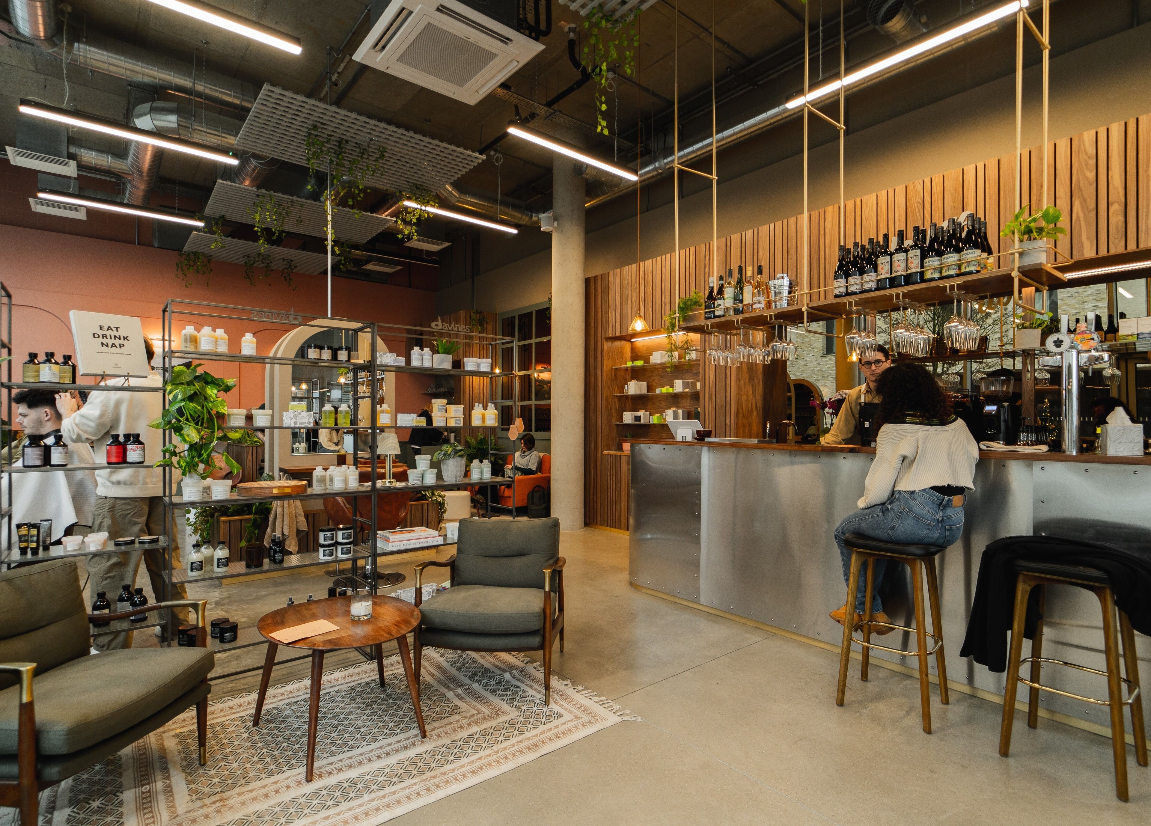 Stylish interior of Douce Eddington in Cambridge, England, GB, featuring modern decor and cozy seating.