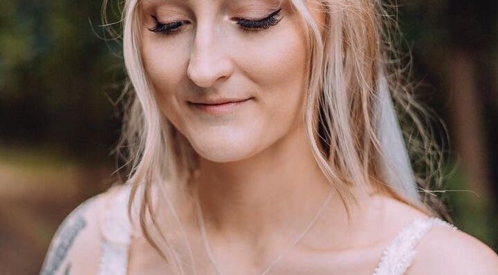 Bride with soft makeup at Michaela Hearne Beauty in Forest Town, England, GB.