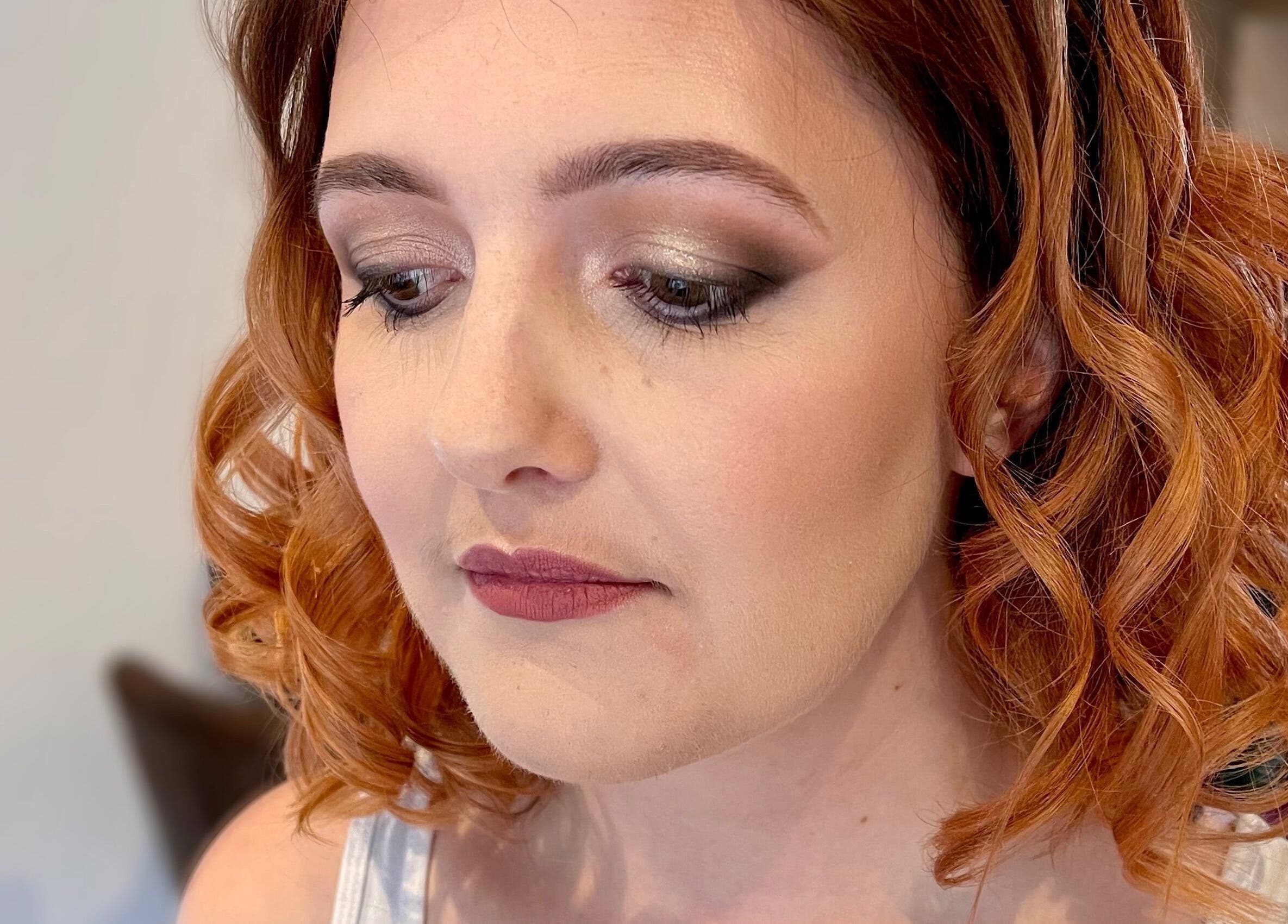 Woman with elegant makeup at Michaela Hearne Beauty, Forest Town, England, GB showcasing sophisticated beauty.