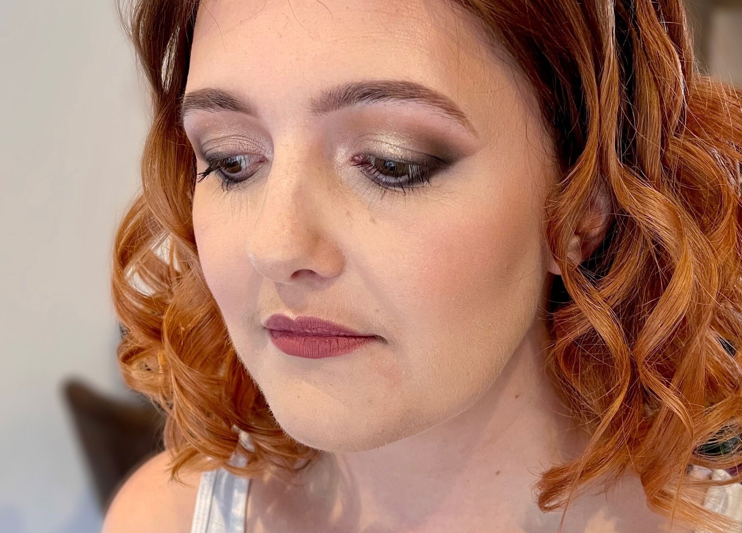 Woman with elegant makeup at Michaela Hearne Beauty, Forest Town, England, GB showcasing sophisticated beauty.