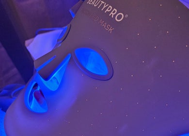 LED mask treatment at The Garden Room, Havant, England, GB for a radiant skin glow.