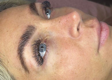 Close-up of styled lashes and brows at House of Brows North Sydney, North Willoughby, New South Wales, AU.
