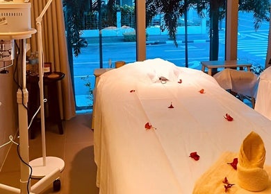 Massage room at Bamboo Spa Beauty and Wellness BGC, Taguig, Metro Manila, PH, featuring a tranquil setup.