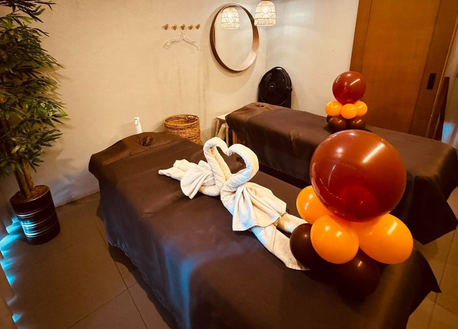 Soothing massage room at Bamboo Spa Beauty and Wellness BGC, Taguig, Metro Manila, PH, with elegant decor.