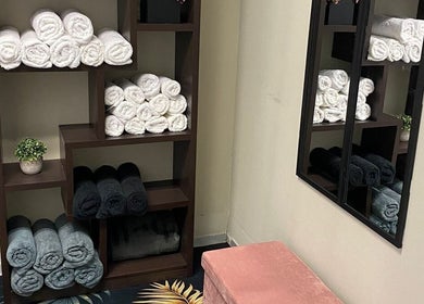Luxurious towels neatly displayed at Mystique Aesthetics Century City, Cape Town, Western Cape, ZA.