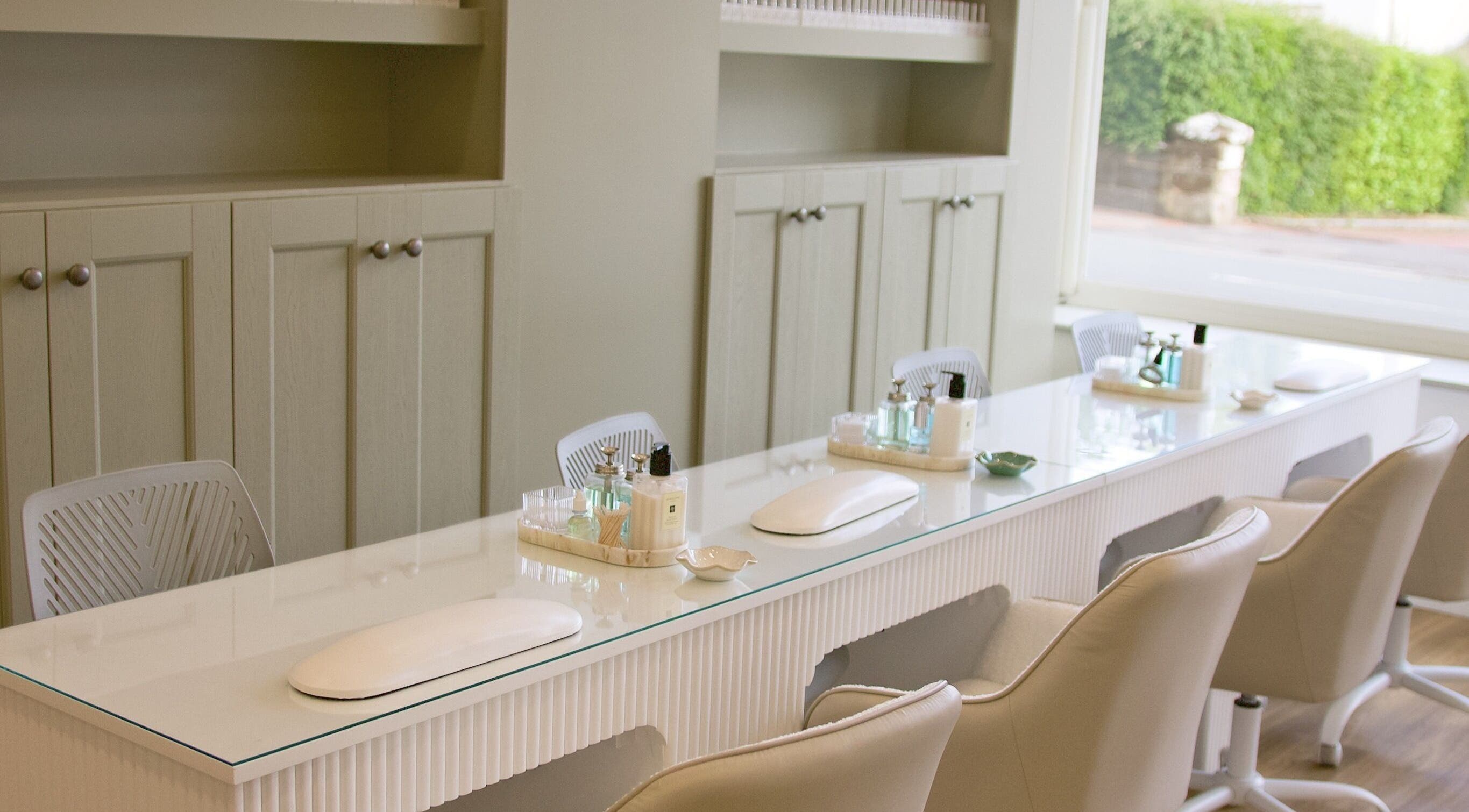 Elegant nail bar at The NailpodTw in Royal Tunbridge Wells, England, GB offers premium nail services.