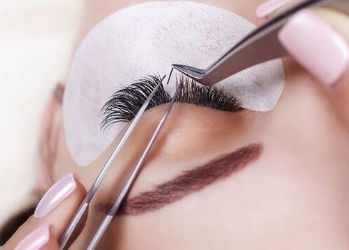 Eyelash extension application at Hoho Lashes, Glenelg East, South Australia, AU.