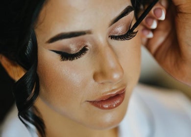 Close-up of elegant makeup application at Alexandra Fabish Makeup Artistry, Christchurch, Canterbury Region, NZ.